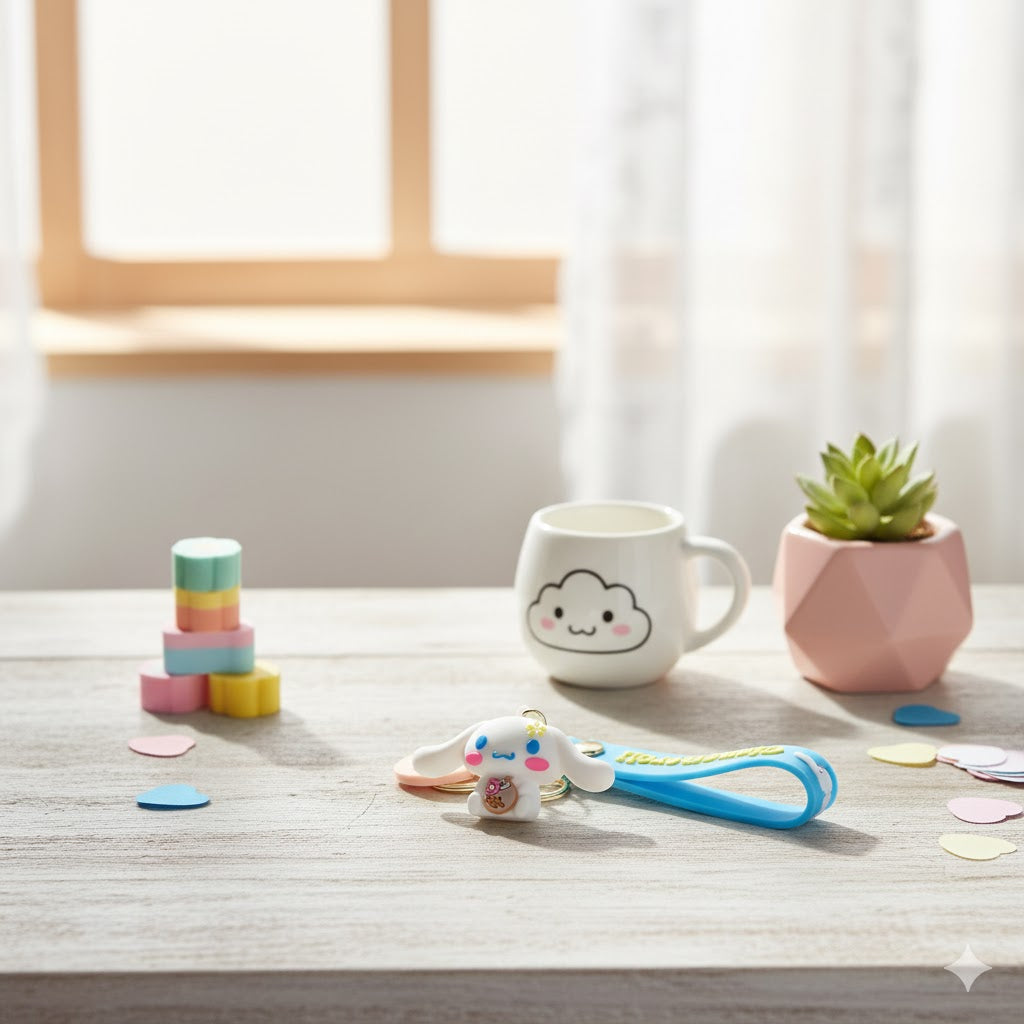 Cinnamoroll Keychain – Sweet & Adorable Accessory 🍥 (Pre Order)